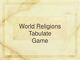 World Religions Tabulate Game