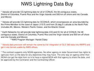 NWS Lightning Data Buy