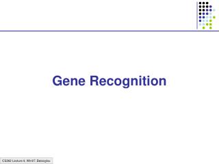 Gene Recognition