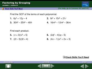 Factoring by Grouping