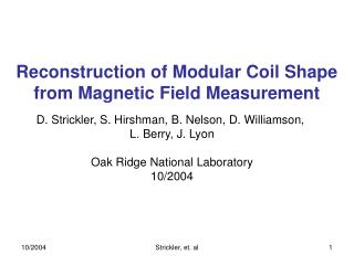 Reconstruction of Modular Coil Shape from Magnetic Field Measurement