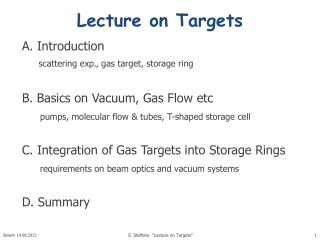 Lecture on Targets