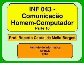 Prof. Roberto Cabral de Mello Borges