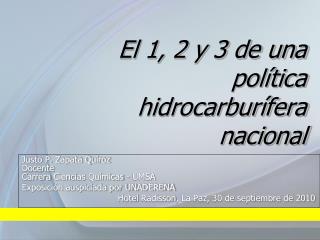 El 1, 2 y 3 de una política hidrocarburífera nacional