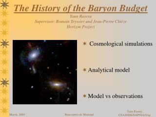 Cosmological simulations Analytical model Model vs observations