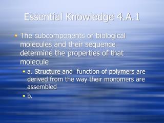 Essential Knowledge 4.A.1