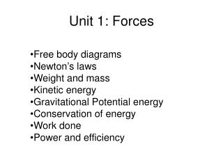 Unit 1: Forces