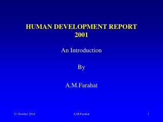 HUMAN DEVELOPMENT REPORT 2001