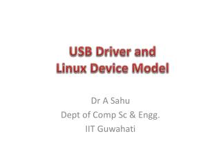 USB Driver and Linux Device Model