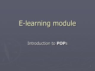 E-learning module
