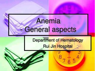 Anemia - General aspects