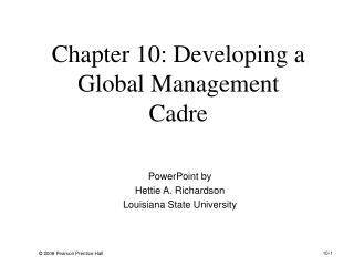 Chapter 10: Developing a Global Management Cadre
