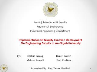 An- Najah National University Faculty Of Engineering Industrial Engineering Department