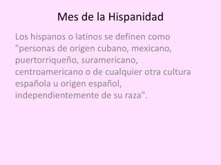 Mes de la Hispanidad
