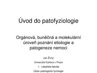 Úvod do patofyziologie