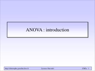 ANOVA : introduction