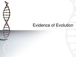 Evidence of Evolution