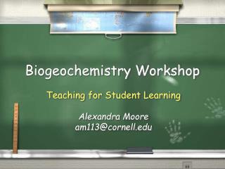 Biogeochemistry Workshop