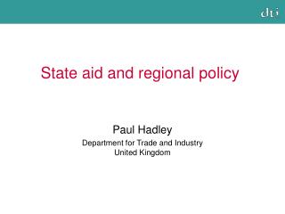 State aid and regional policy