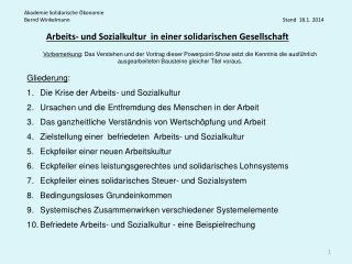 Arbeits- und Sozialkultur in einer solidarischen Gesellschaft