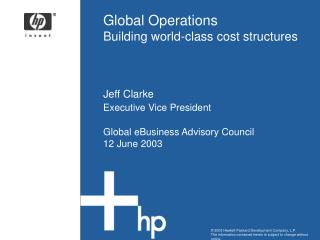 Global Operations Building world-class cost structures