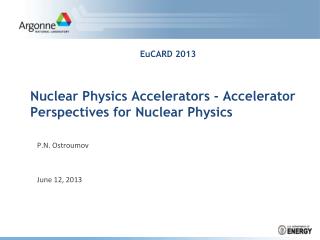 Nuclear Physics Accelerators ‐ Accelerator Perspectives for Nuclear Physics