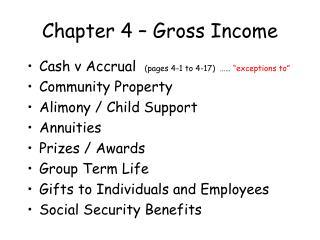 Chapter 4 – Gross Income