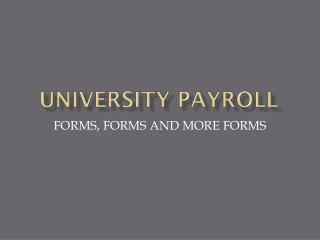 University Payroll