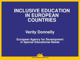 INCLUSIVE EDUCATION IN EUROPEAN COUNTRIES