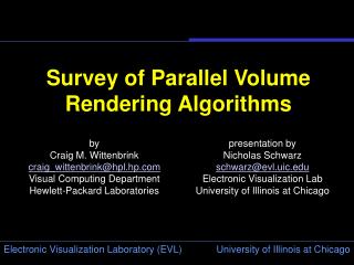 Survey of Parallel Volume Rendering Algorithms