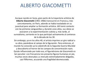 ALBERTO GIACOMETTI