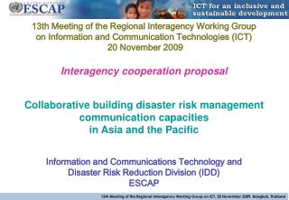 Interagency cooperation proposal Collaborative building disaster risk management