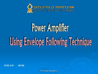 Power Amplifier Using Envelope Following Technique