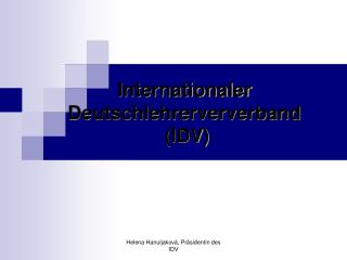 Internationaler Deutschlehrerververband (IDV)