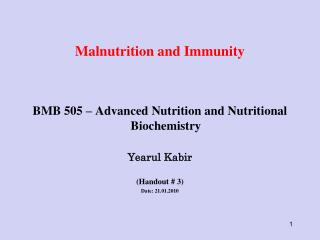 Malnutrition and Immunity