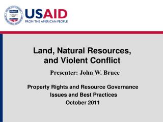 Land, Natural Resources, and Violent Conflict