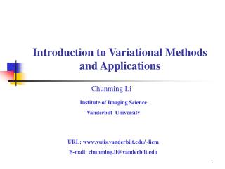 Introduction to Variational Methods and Applications