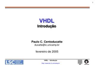 VHDL Introdução