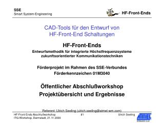 CAD-Tools für den Entwurf von HF-Front-End Schaltungen