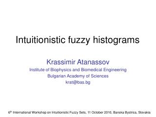 Intuitionistic fuzzy histograms