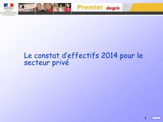 Le constat d’effectifs 2014 pour le secteur privé