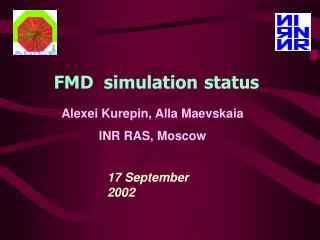 FMD simulation status