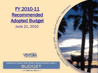 FY 2010-11 Recommended Adopted Budget