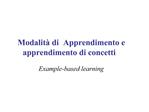 Modalit di Apprendimento e apprendimento di concetti