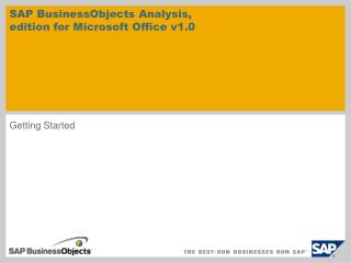 SAP BusinessObjects Analysis, edition for Microsoft Office v1.0