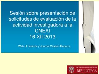 Web of Science y Journal Citation Reports