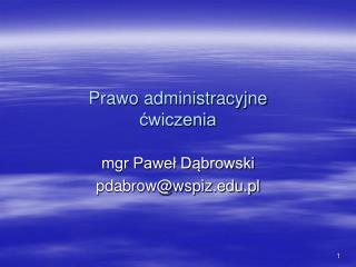 Prawo administracyjne ćwiczenia