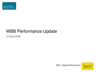 WBB Performance Update