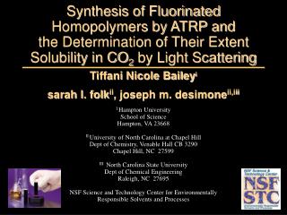 Synthesis of Fluorinated Homopolymers by ATRP and the Determination of Their Extent Solubility in CO 2 by Light Scatter