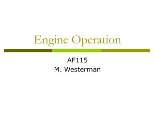 Engine Operation